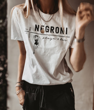 NEGRONI playa & bar white tee *boyfriend fit* *NEW*