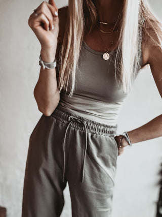 Light Khaki Crop tank top *NEW*