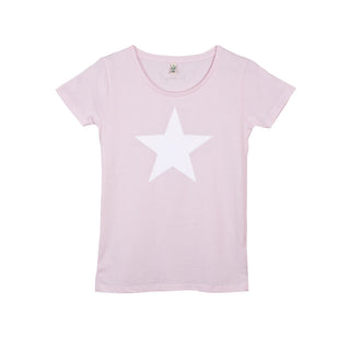 White star on pink tee
