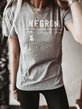 Washed grey NEGRONI playa & bar tee *boyfriend fit* *NEW*