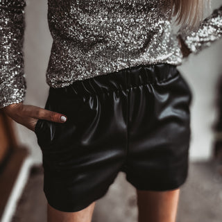 Lucca BLACK faux leather shorts *NEW*