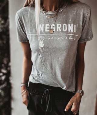 Washed grey NEGRONI playa & bar tee *boyfriend fit* *NEW*