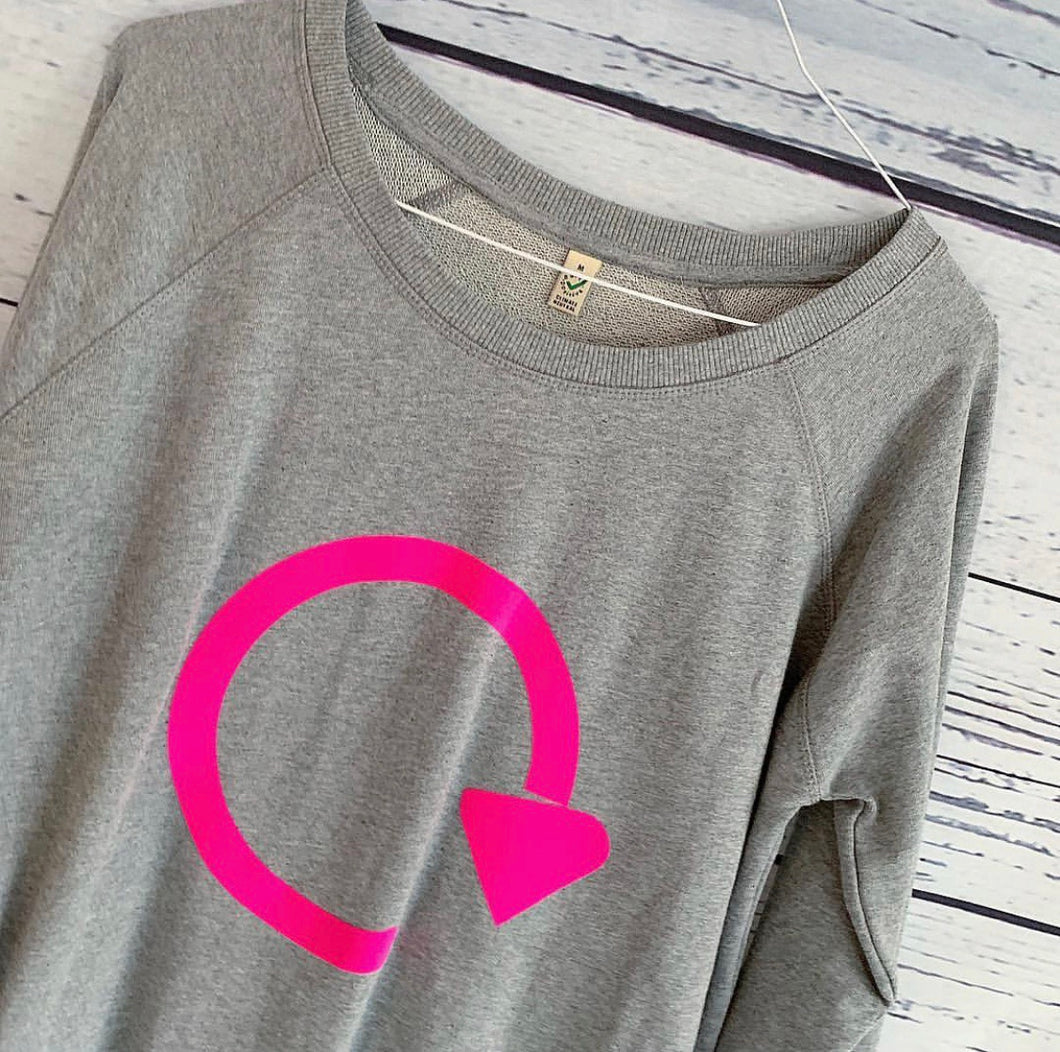 Neon pink recycle sweatshirt (medium size 12)
