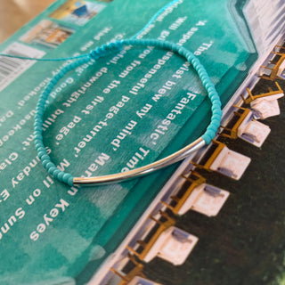 Bead & bar slider bracelet