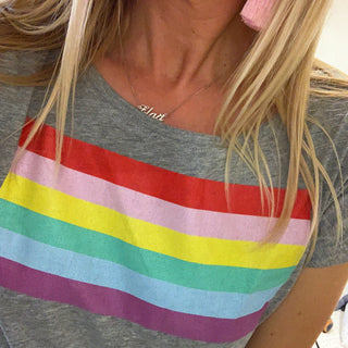 Rainbow grey tee (size 12)