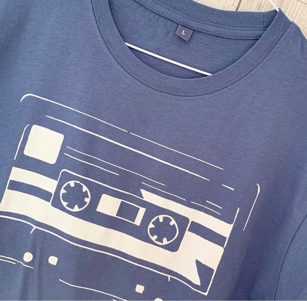 Cassette Denim blue tee