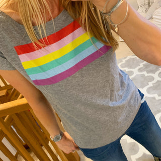 Rainbow grey tee (size 12)