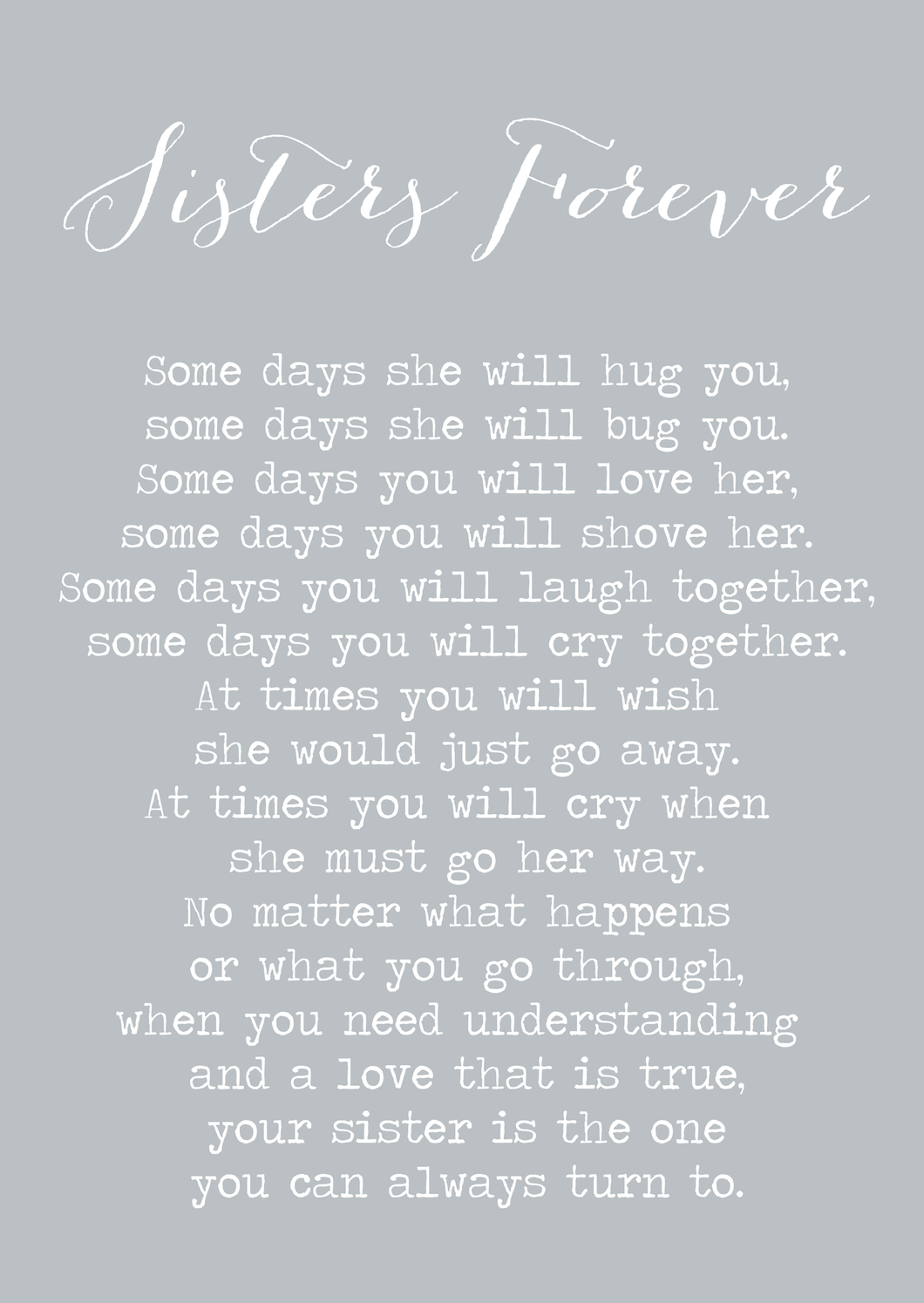 Sisters forever A4 print