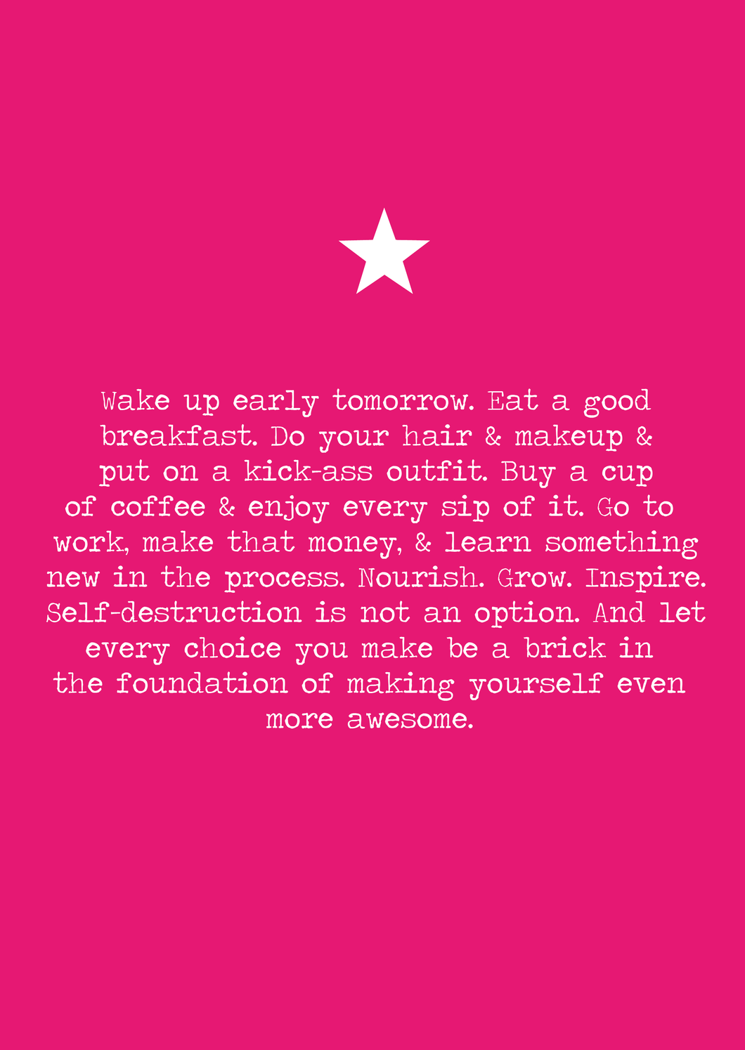 Wake up early A4 print